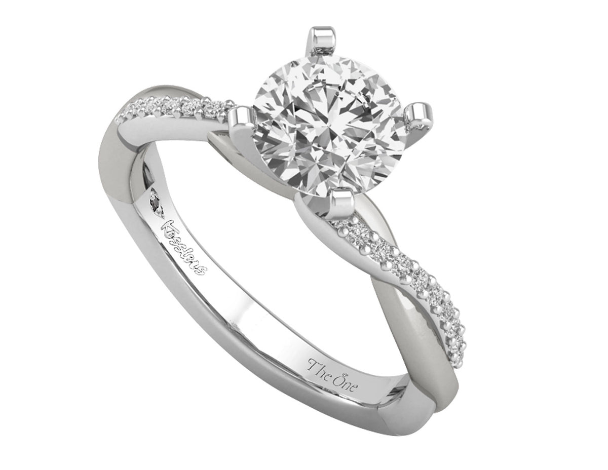 1/10ct. Diamond Engagement Ring in 14K White Gold