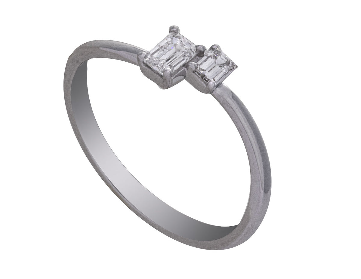 1/3ct. t.w. Emerald Cut Diamond Ring in 14K White Gold