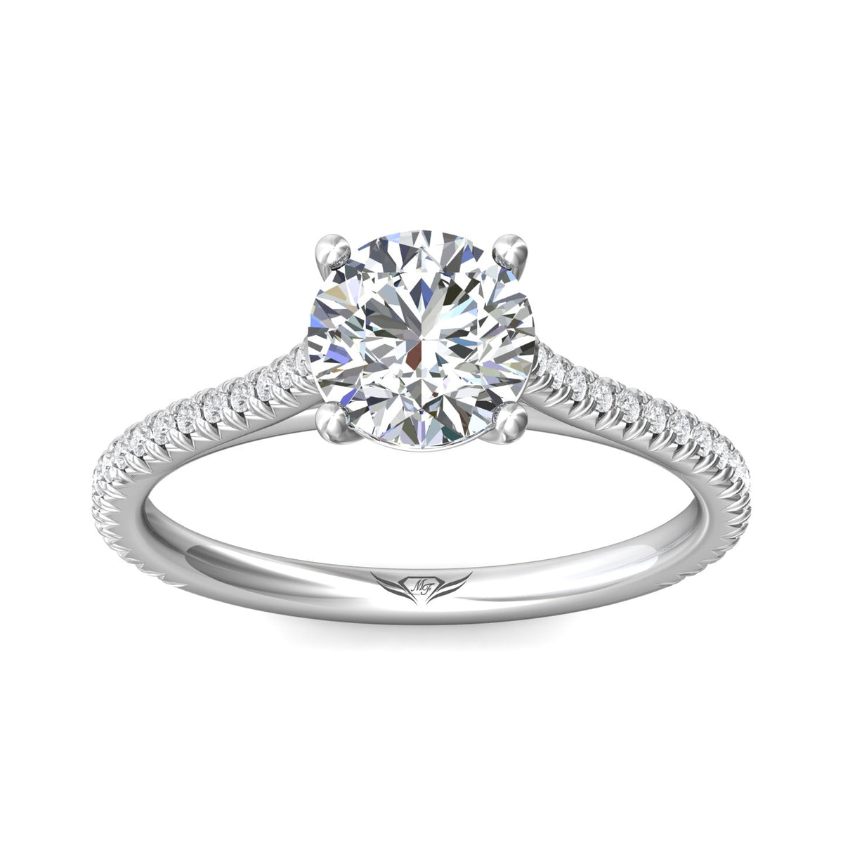 1/5ct. t.w. Round Cut Diamond Engagement Ring in 14K White Gold