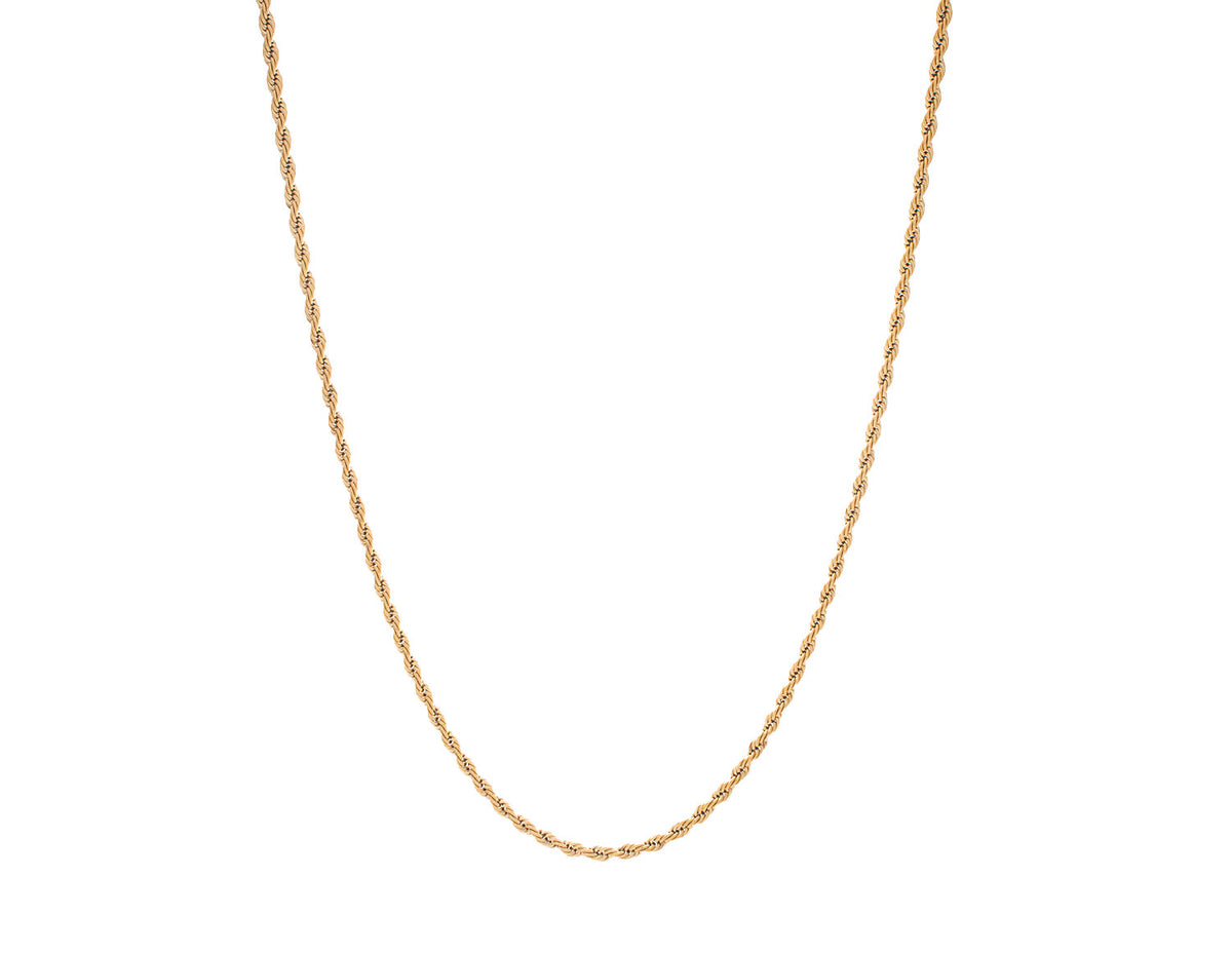 22" Stainless Steel Gold Ion-Plated Rope Chain