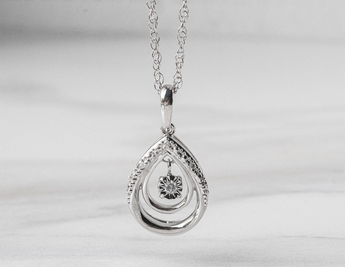 .03ct. t.w. Round Cut Shimmering Diamond Pendant in Sterling Silver