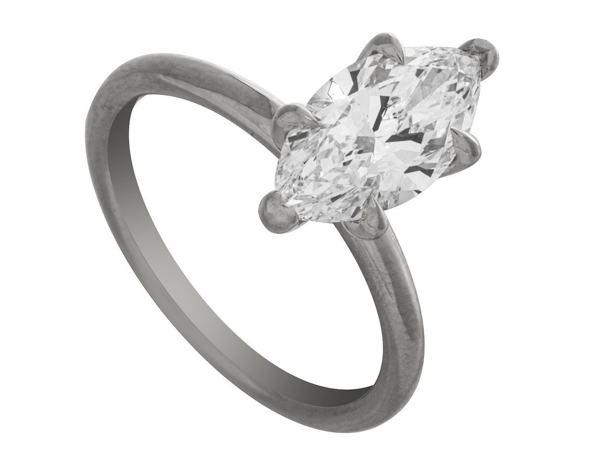 2ct. Marquise Cut Newborn Lab Created Diamond Solitaire Engagement Ring in 14K White Gold