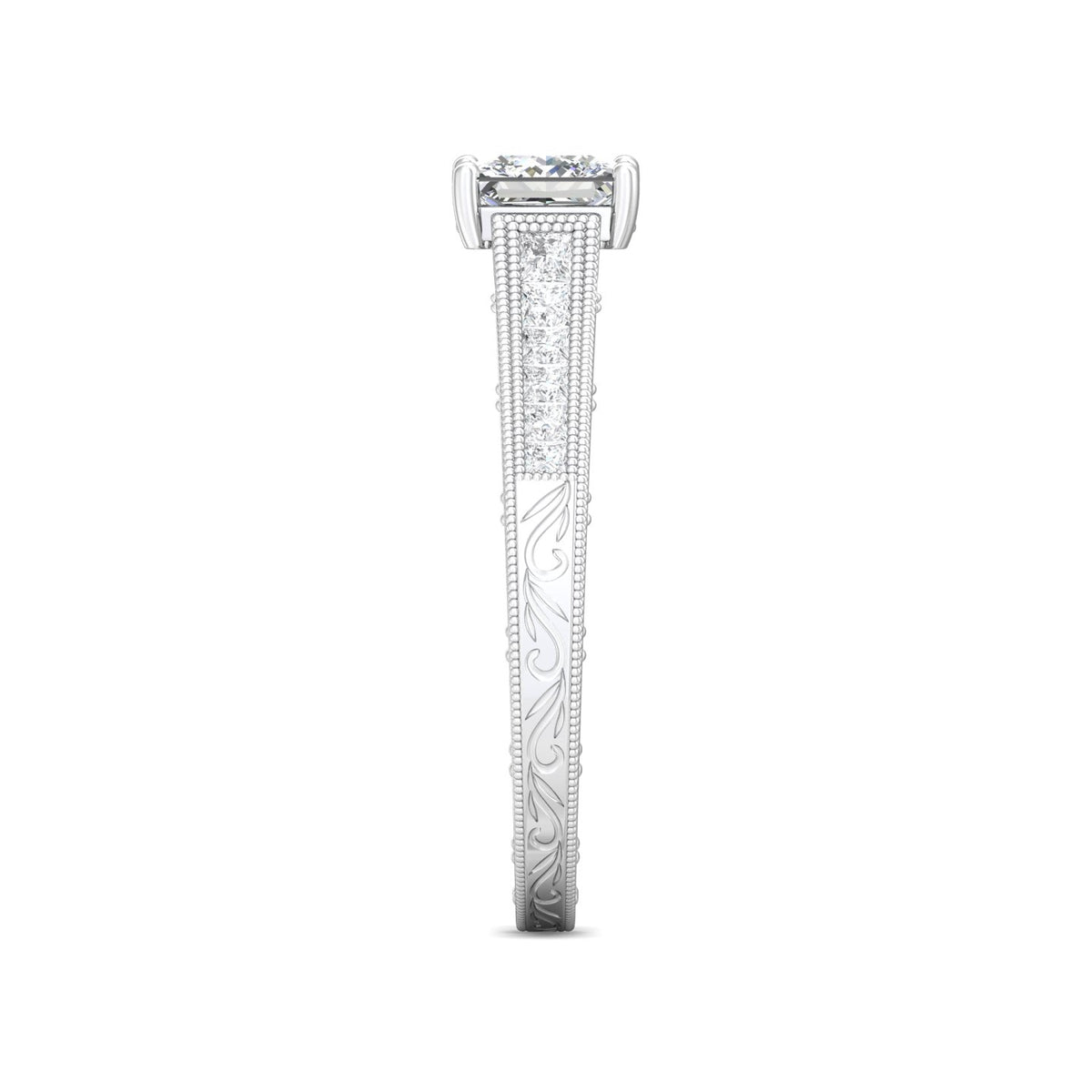 1/2ct. t.w. Princess Cut Diamond Engagement Ring in 14K White Gold