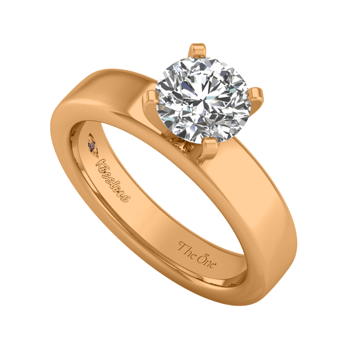 4mm. Solitaire Engagement Ring in 14K Yellow Gold