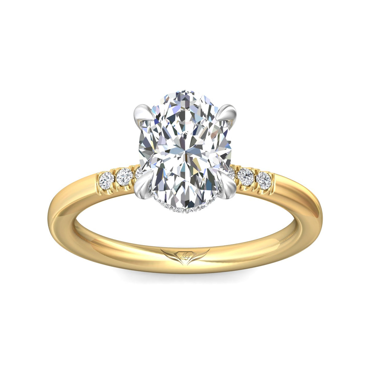 1/8ct. t.w. Diamond Engagement Ring in 14K White and Yellow Gold