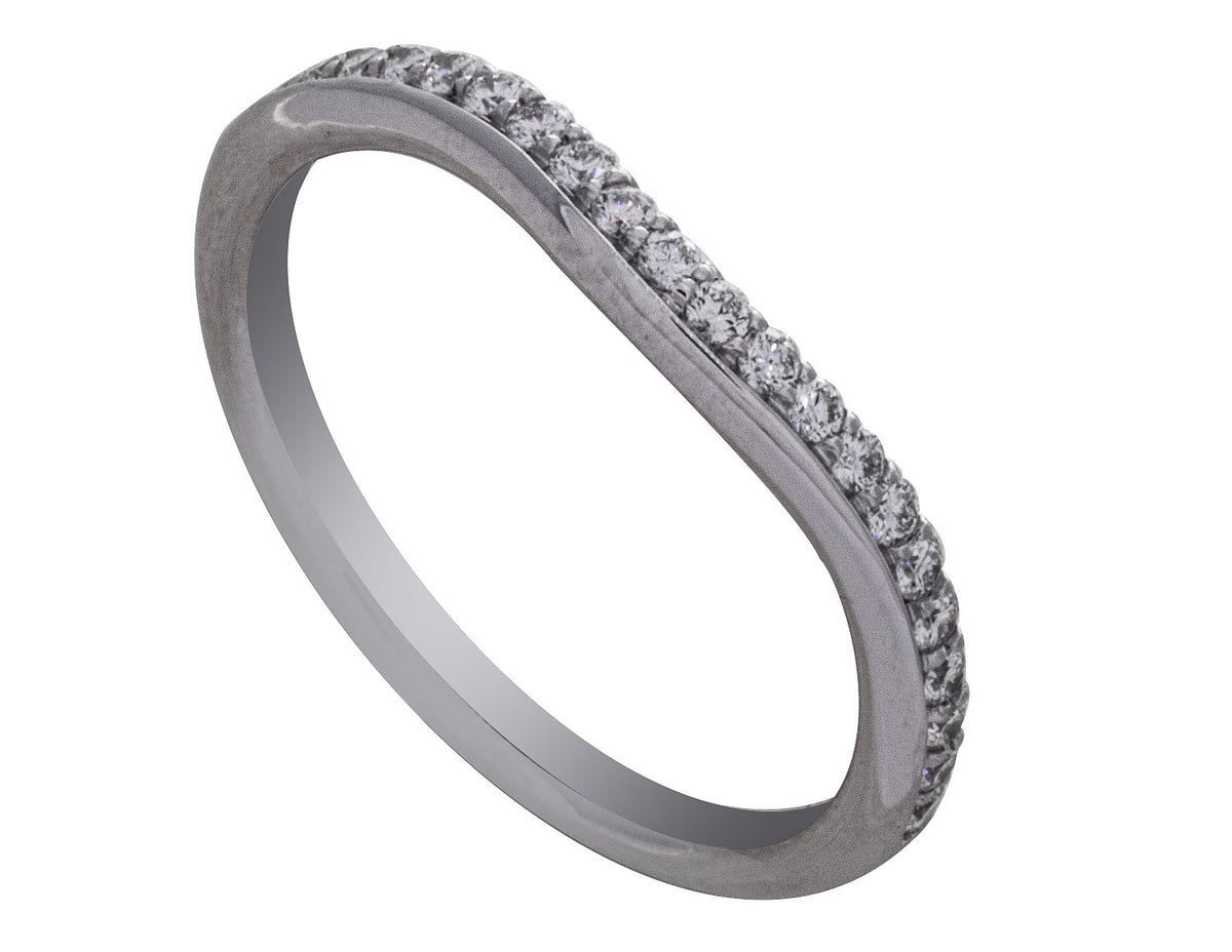 1/4ct. t.w. Chevron Diamond Anniversary Ring in 14K White Gold