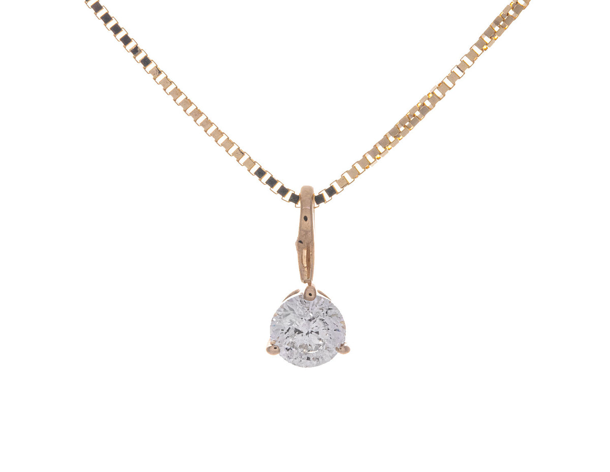 1/4ct. Round Cut Kessler 81 Diamond Solitaire Pendant in 14K Yellow Gold