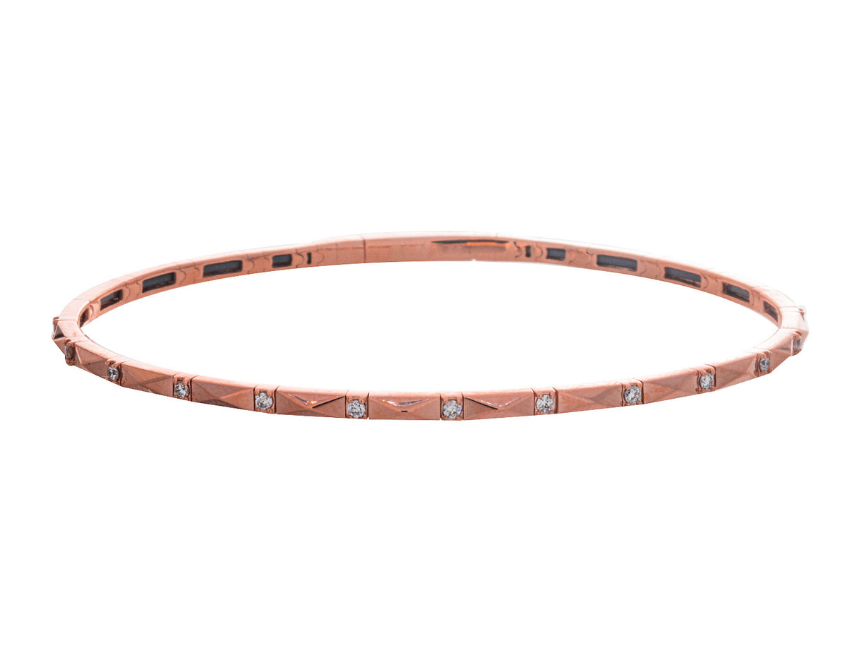 1/6ct. t.w. Diamond Bangle Bracelet in 14K Rose Gold