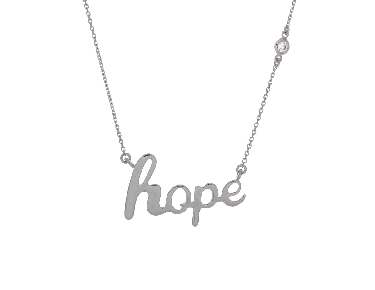 .03ct. Diamond Hope Necklace in Sterling Silver