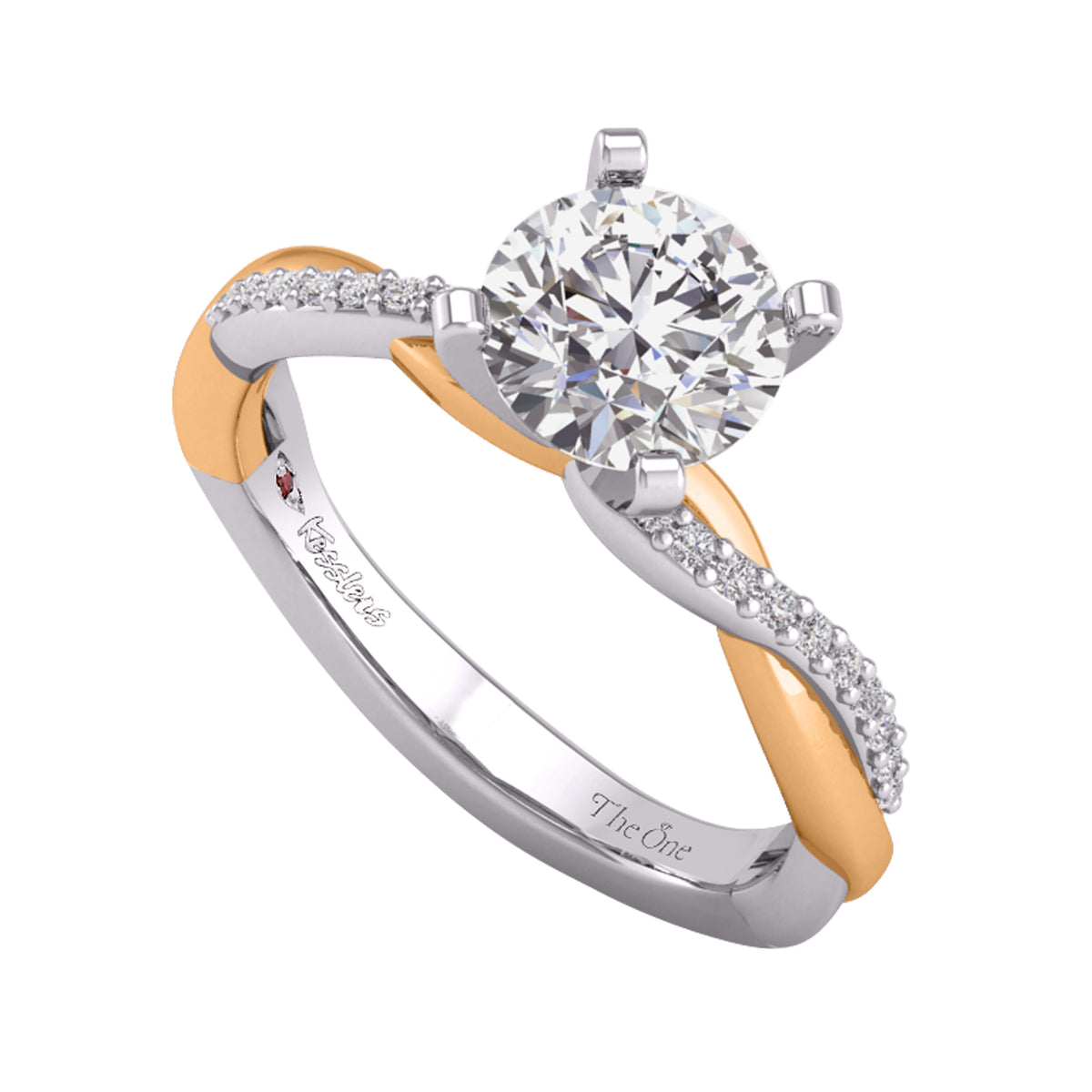 1/10ct. t.w. Diamond Engagement Ring in 14K White and Yellow Gold