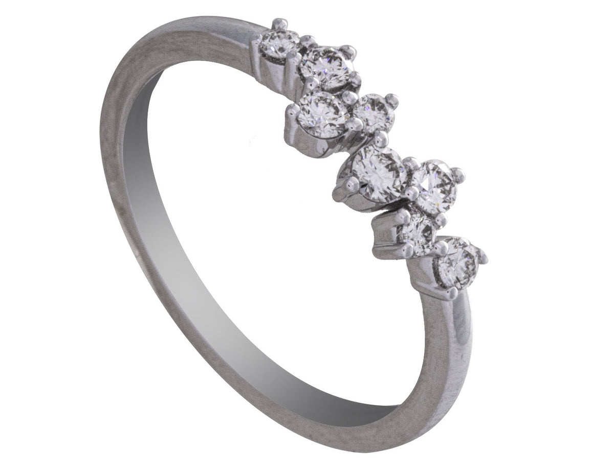 1/4ct. t.w. Diamond Cluster Fashion Ring in 14K White Gold