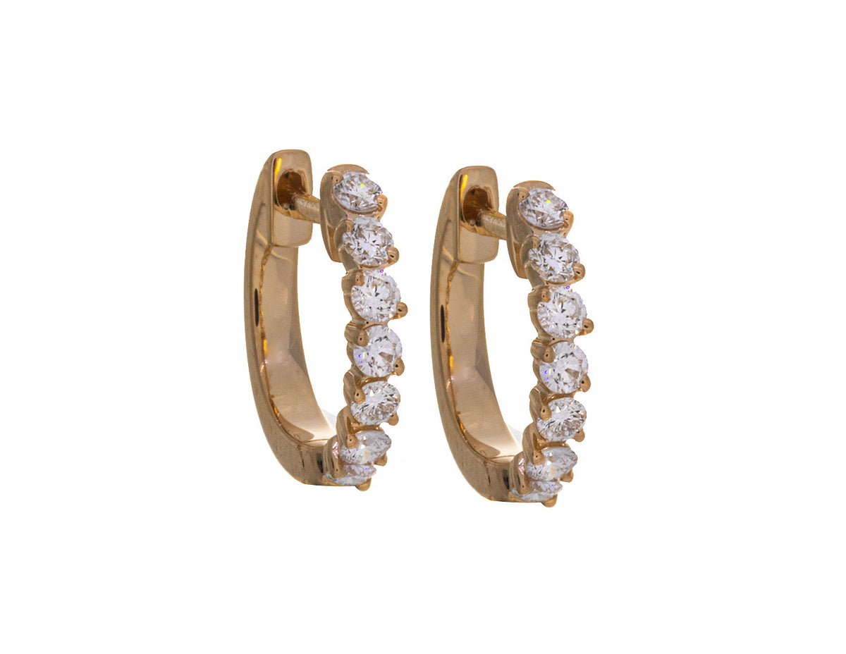 1/3ct. t.w. Diamond Hoop Earrings in 14K Yellow Gold