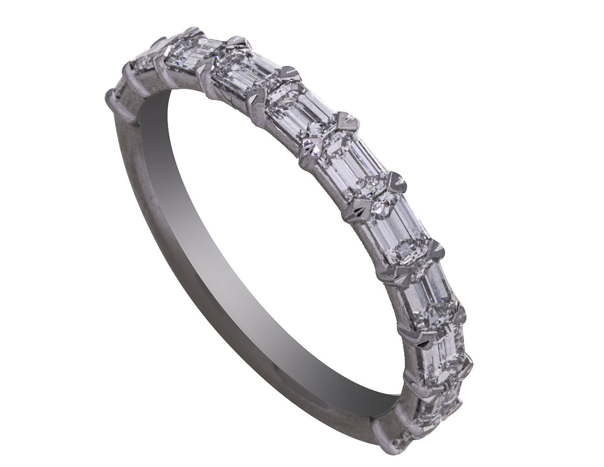 1 1/6ct. t.w. Baguette Diamond Anniversary Ring in 14K White Gold