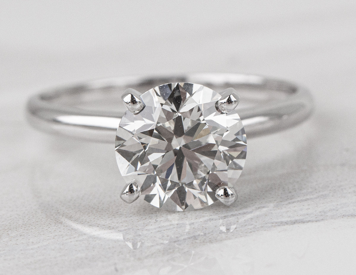 2 1/2ct. Round Cut Solitaire Newborn Lab Created Diamond Engagement Ring in 14K White Gold