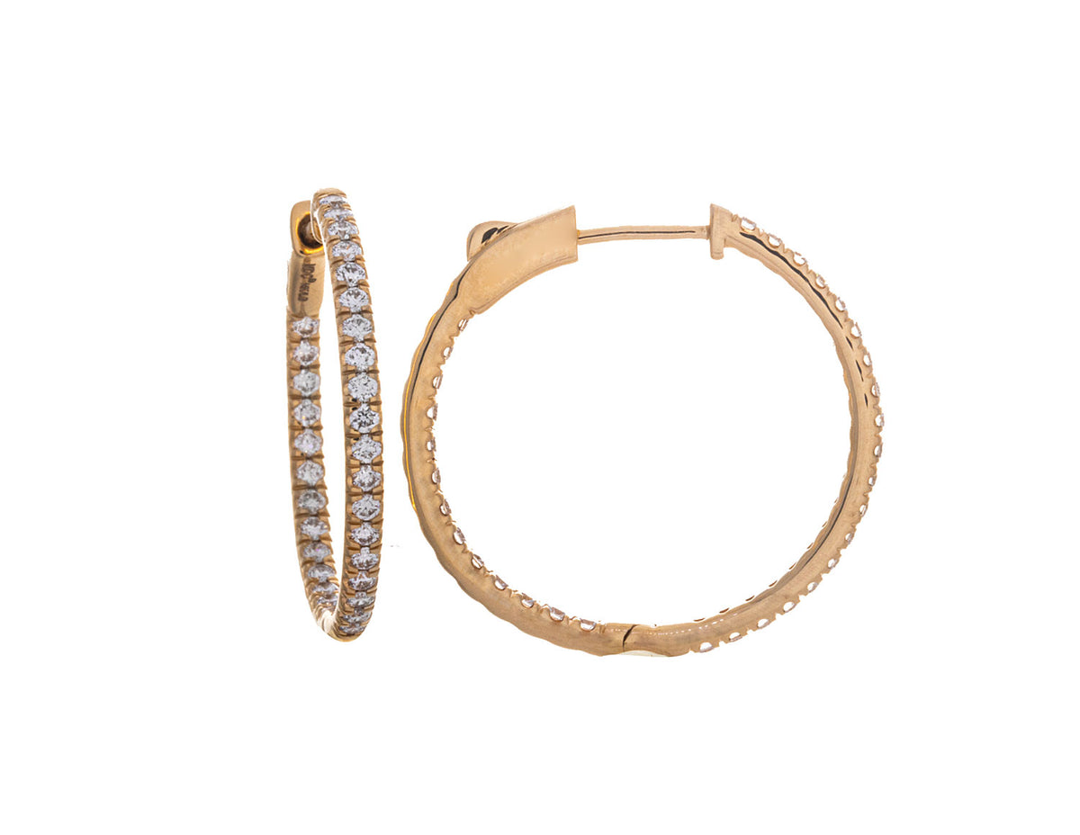 9/10ct. t.w. Newborn Lab Created Diamond Hoop Earrings in 14K Yellow Gold
