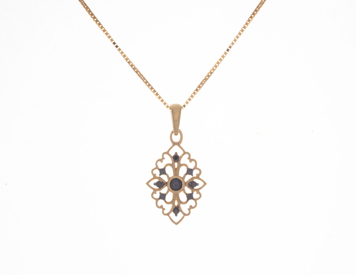1/8ct. t.w. Black Diamond Pendant in 10K Yellow Gold