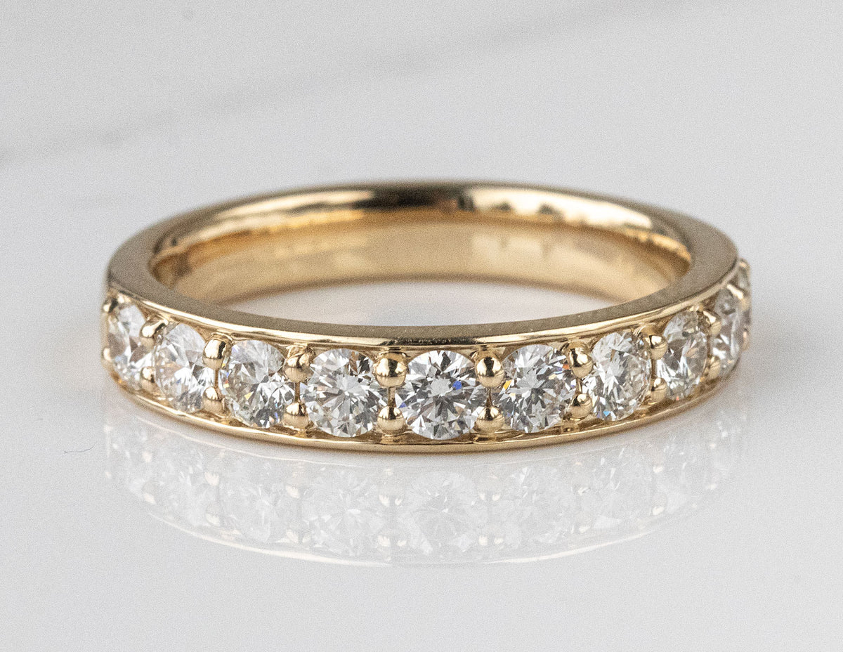 1ct. t.w. Diamond Beadset Channel Anniversary Ring in 14K Yellow Gold