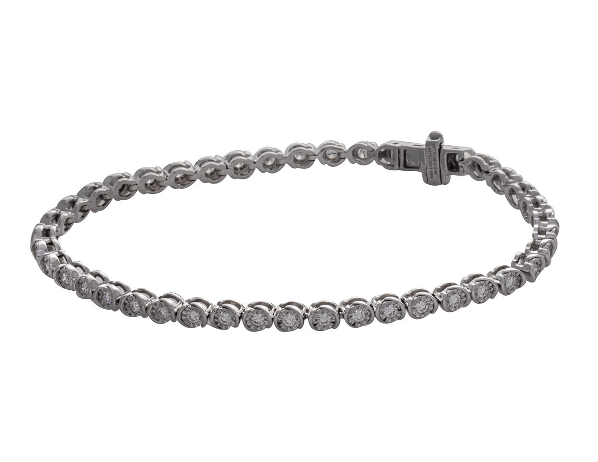 1ct. t.w. Newborn Lab Created Diamond Tennis Bracelet in Sterling Silver