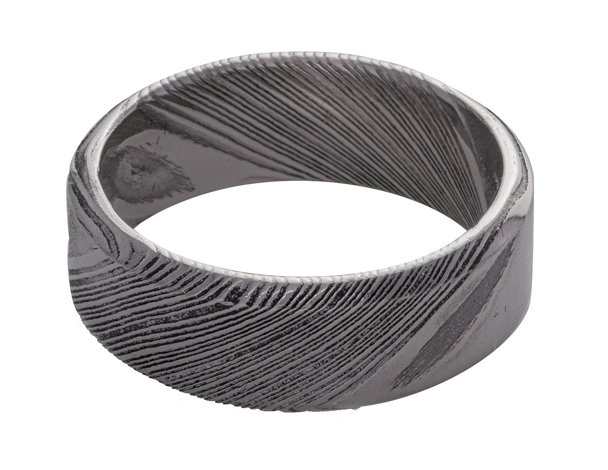 8mm Damascus Steel Wedding Ring