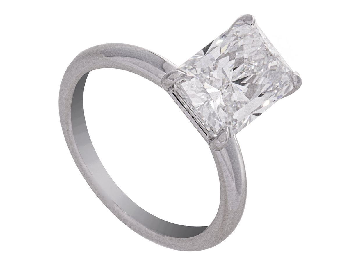 4ct. Radiant Cut Newborn Lab Created Solitaire Engagement Ring in 14K White Gold