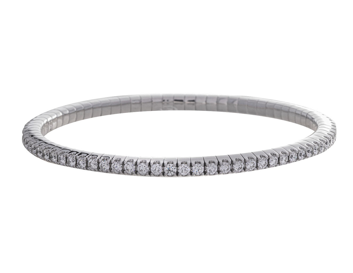 2 3/4ct. t.w. Diamond Flexie Bangle Bracelet in 14K White Gold