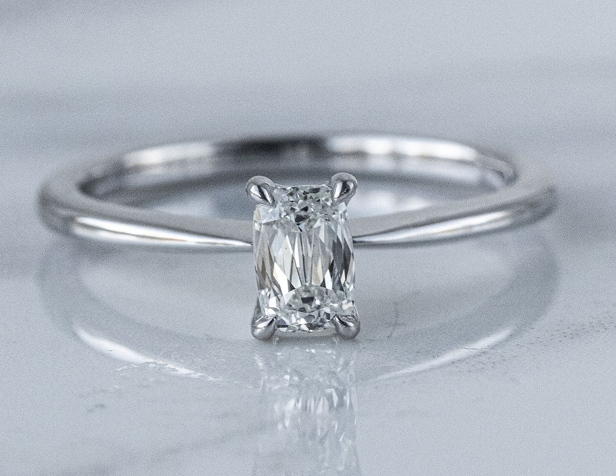 .51ct. Kessler Emerald Cut Solitaire Engagement Ring in 14K White Gold