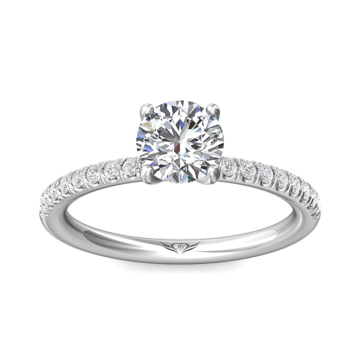 1/5ct. t.w. Round Cut Diamond Engagement Ring in 14K White Gold