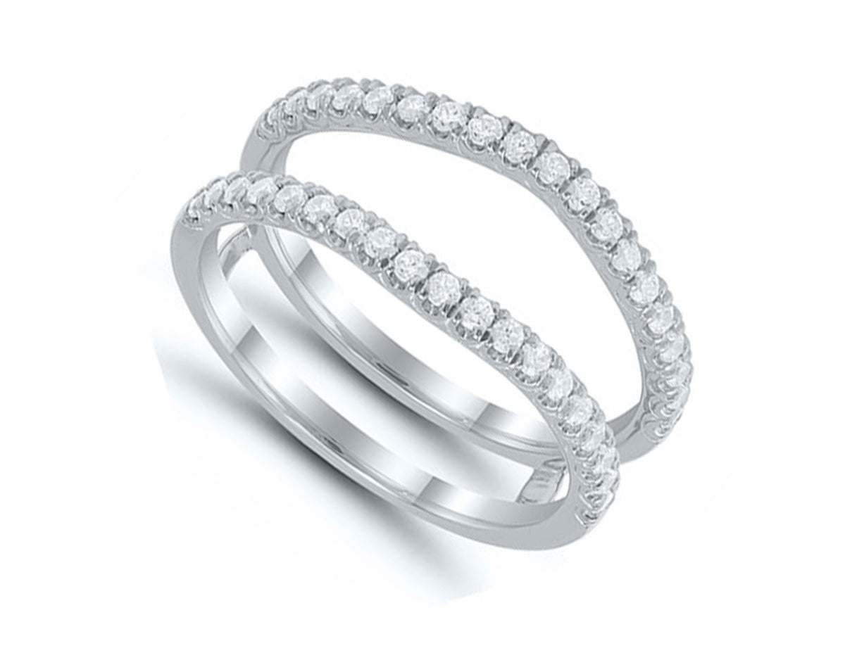1/2ct. t.w. Round Diamond Wedding Guard in 14K White Gold