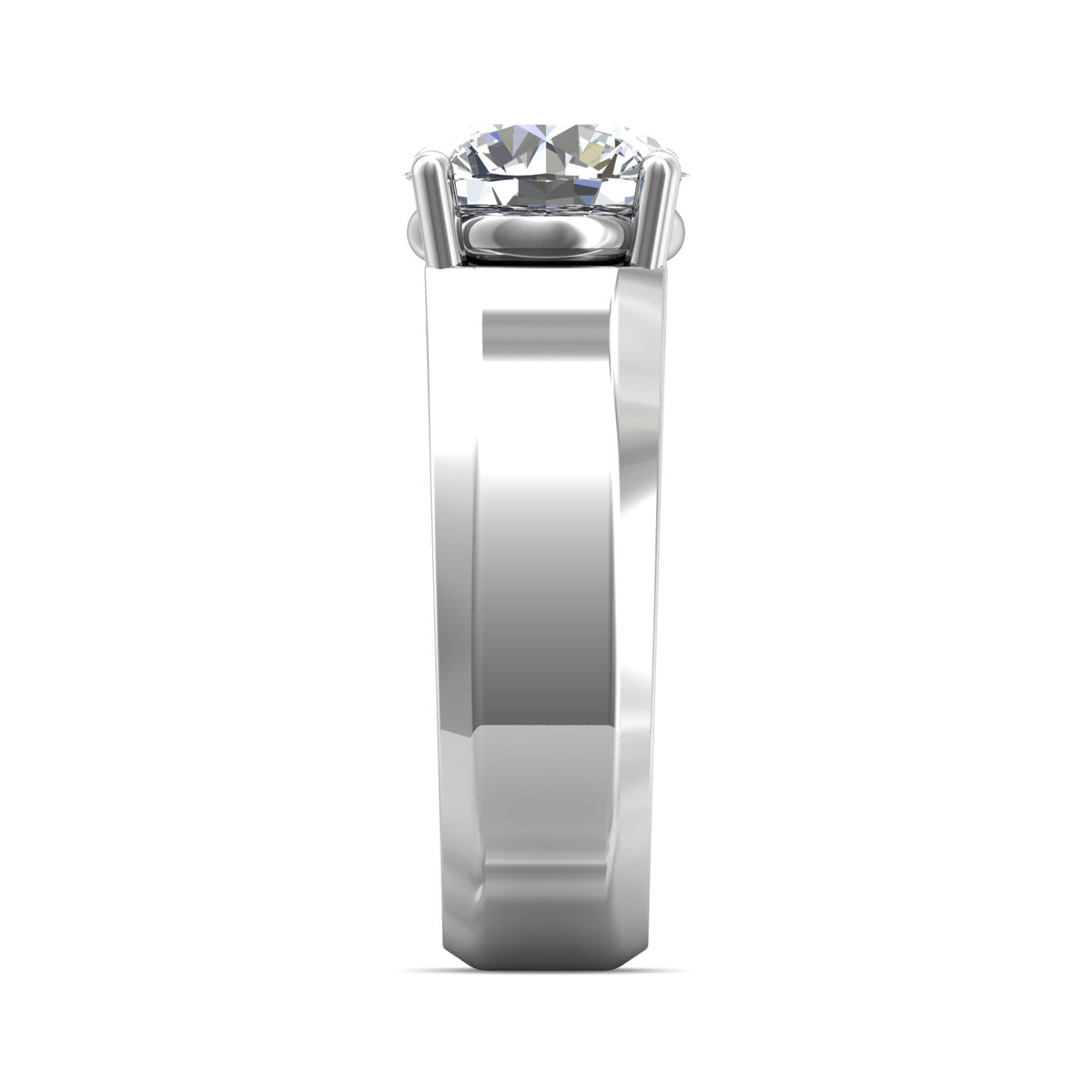 7mm Solitaire Engagement Ring in 14K White Gold