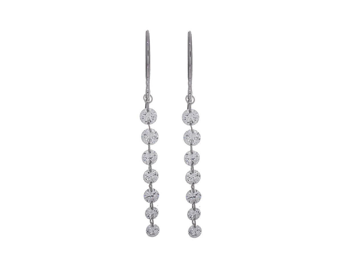 1ct. t.w. Diamond Journey Dangle Earrings in 14K White Gold