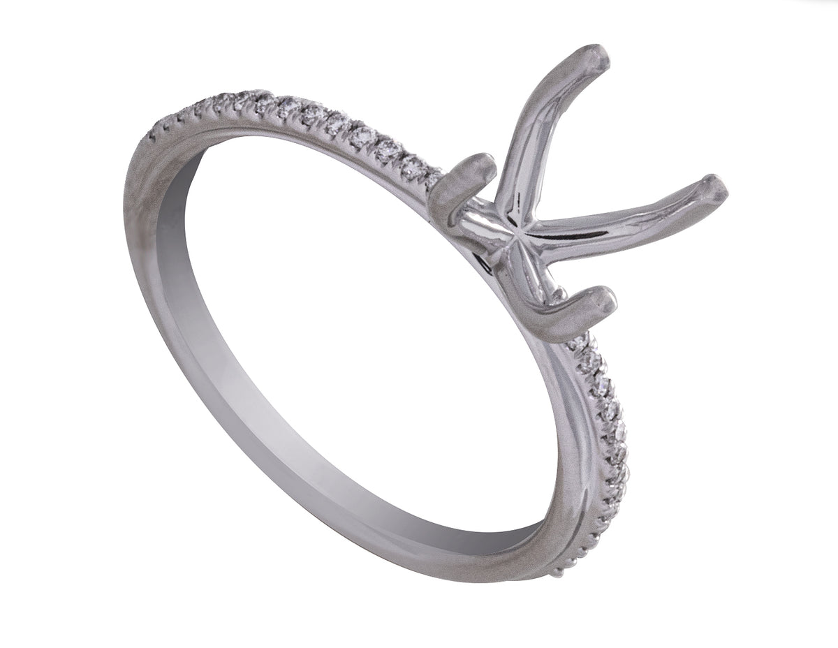 1/14ct. t.w. Diamond Engagement Ring in 14K White Gold