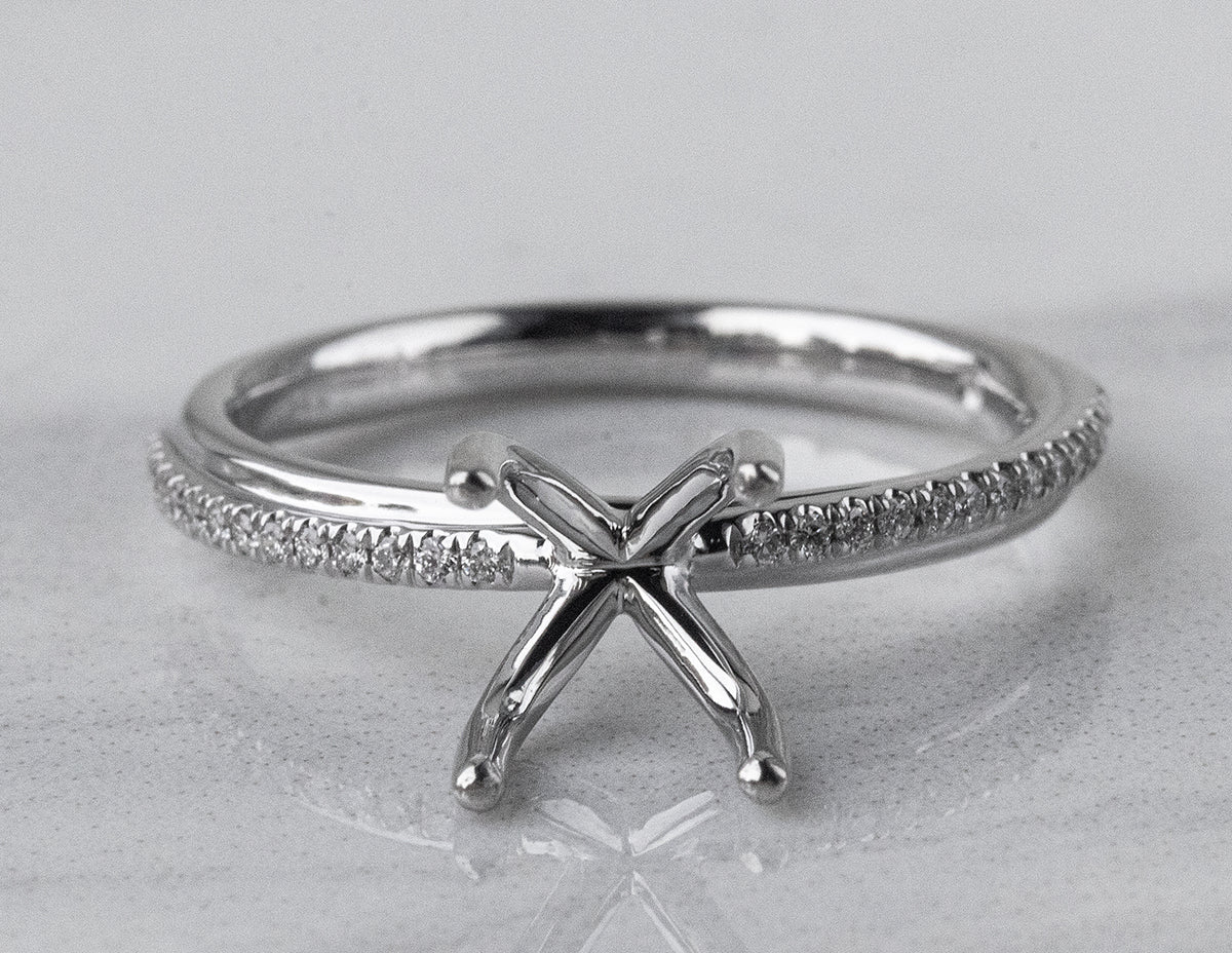 1/14ct. t.w. Diamond Engagement Ring in 14K White Gold