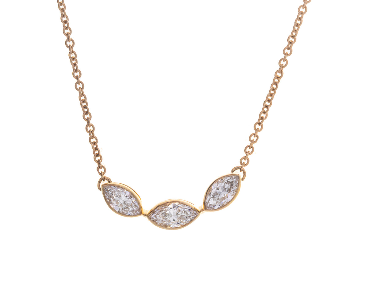 1/2ct. t.w. Marquise Cut Newborn Lab Created Diamond Fashion Pendant in 14K Yellow Gold