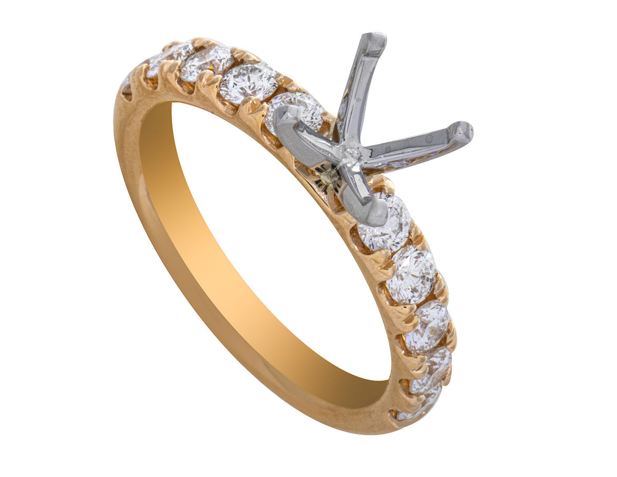 7/8ct. t.w. Round Cut Kessler 81 Diamond Engagement Ring in 18K Yellow Gold