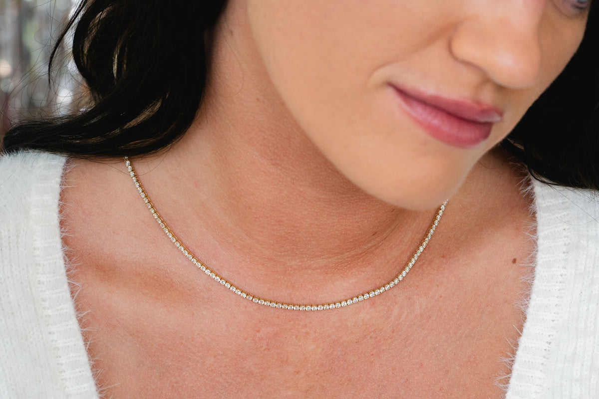 10ct. t.w. Newborn Lab Created Diamond Tennis Necklace in 10K Yellow Gold