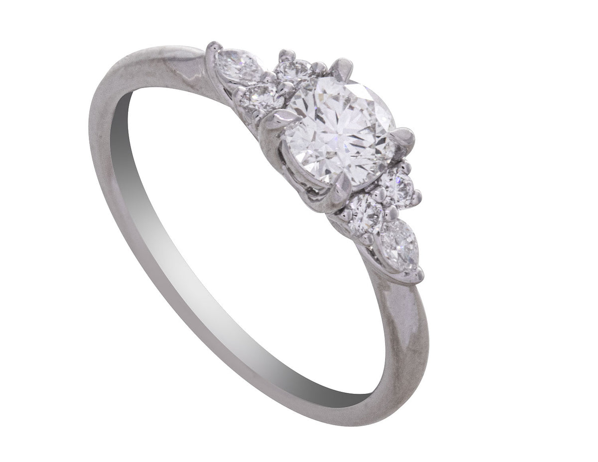 5/8ct. t.w. Round Cut Diamond Engagement Ring in 14K White Gold