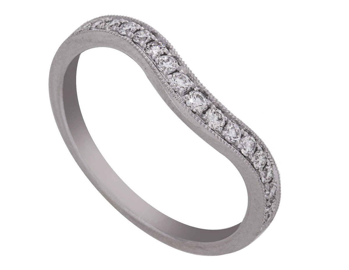 1/5ct. t.w. Chevron Diamond Anniversary Ring in 14K White Gold