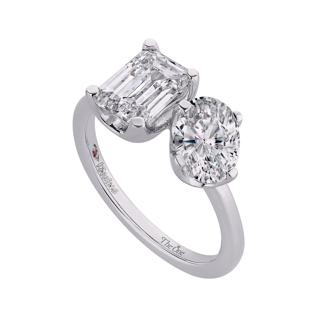 3 5/8ct. t.w. 2-Stone Diamond Engagement Ring in 14K White Gold