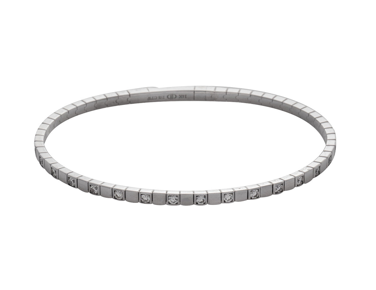 7/8ct. t.w. Diamond Flexie Bangle Bracelet in 14K White Gold