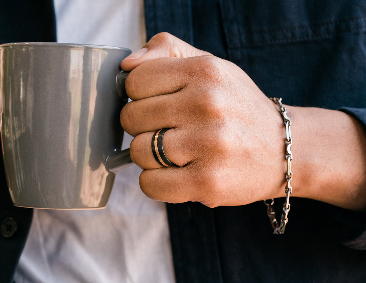 8.5" Gunmetal Link Bracelet in Sterling Silver