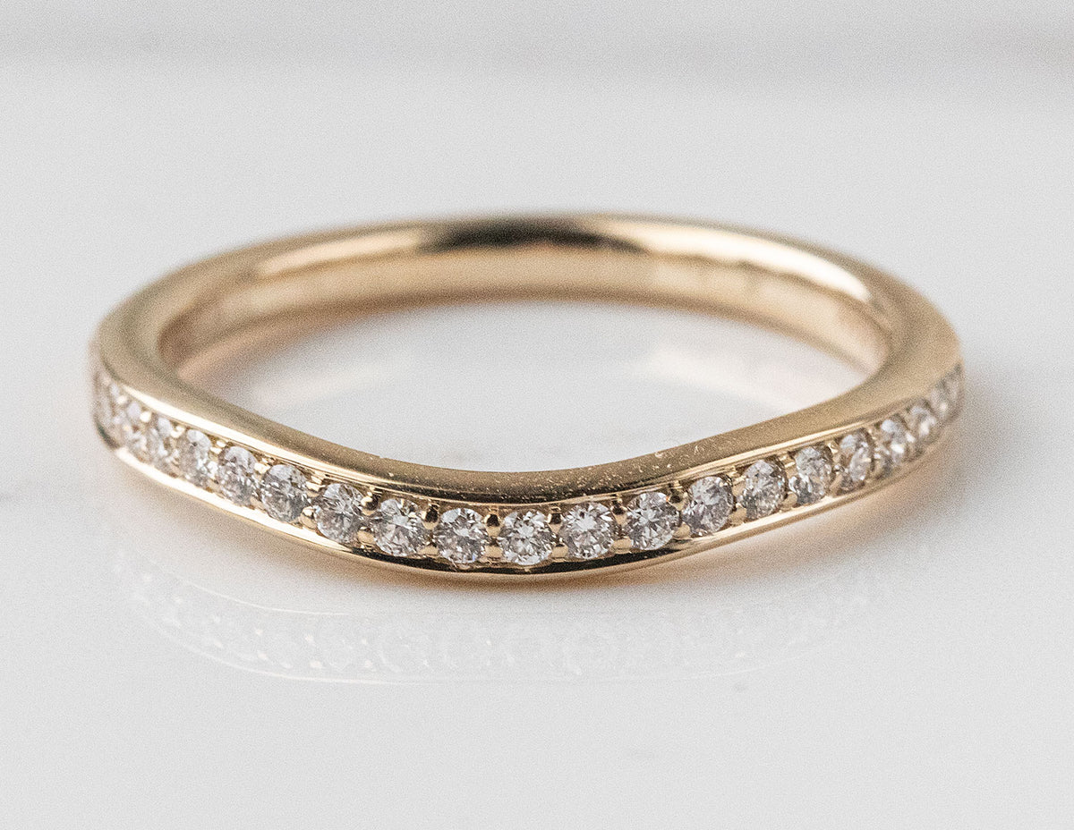 1/4ct. t.w. Chevron Diamond Anniversary Ring in 14K Yellow Gold