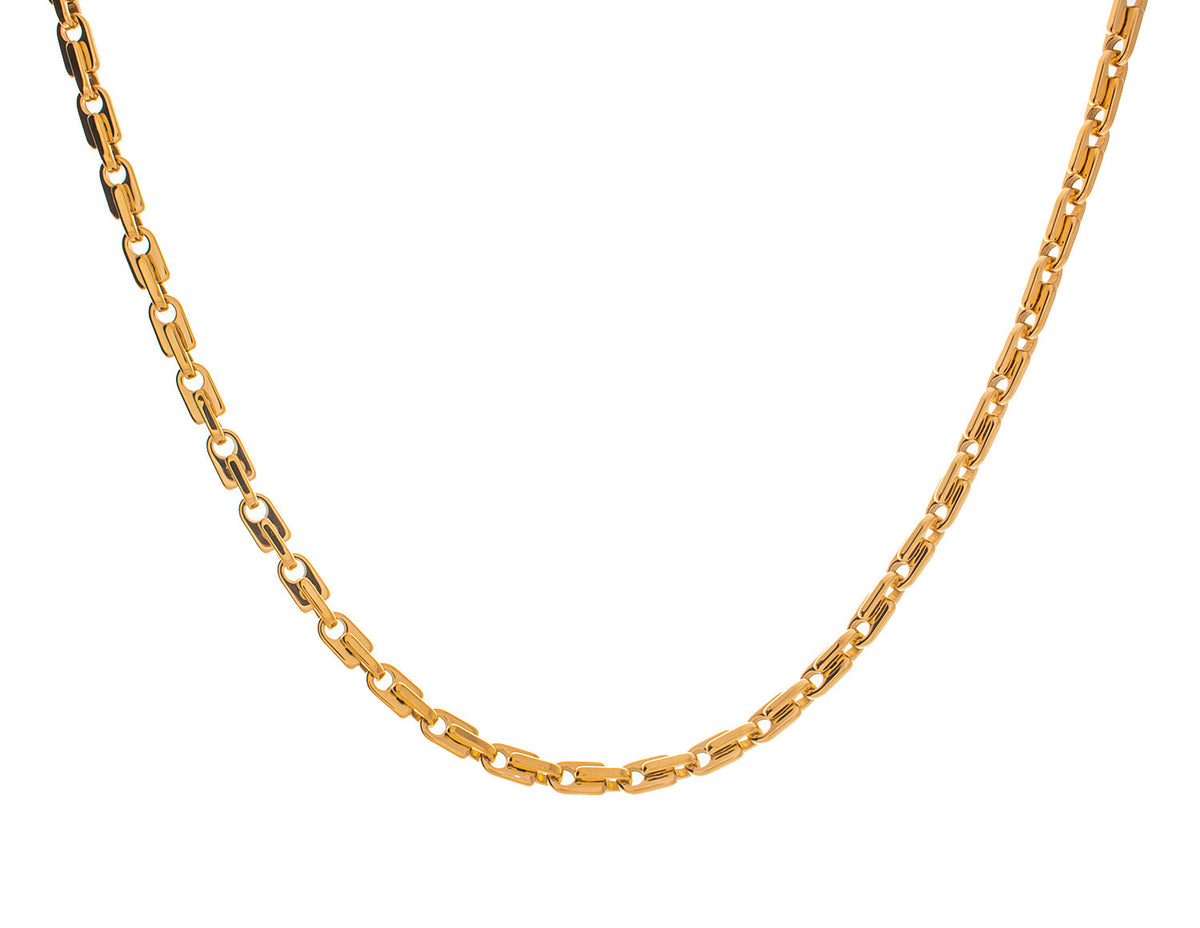 Stainless Steel/Gold-IP Polished Zipper Link Chain