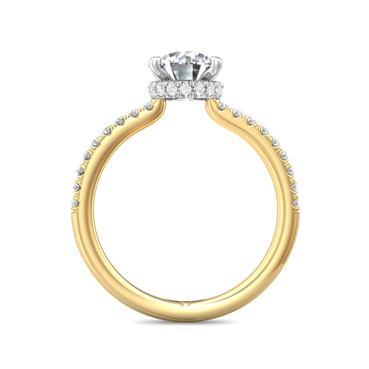 1/4ct. t.w. Round Cut Diamond Engagement Ring in 14K Yellow and White Gold