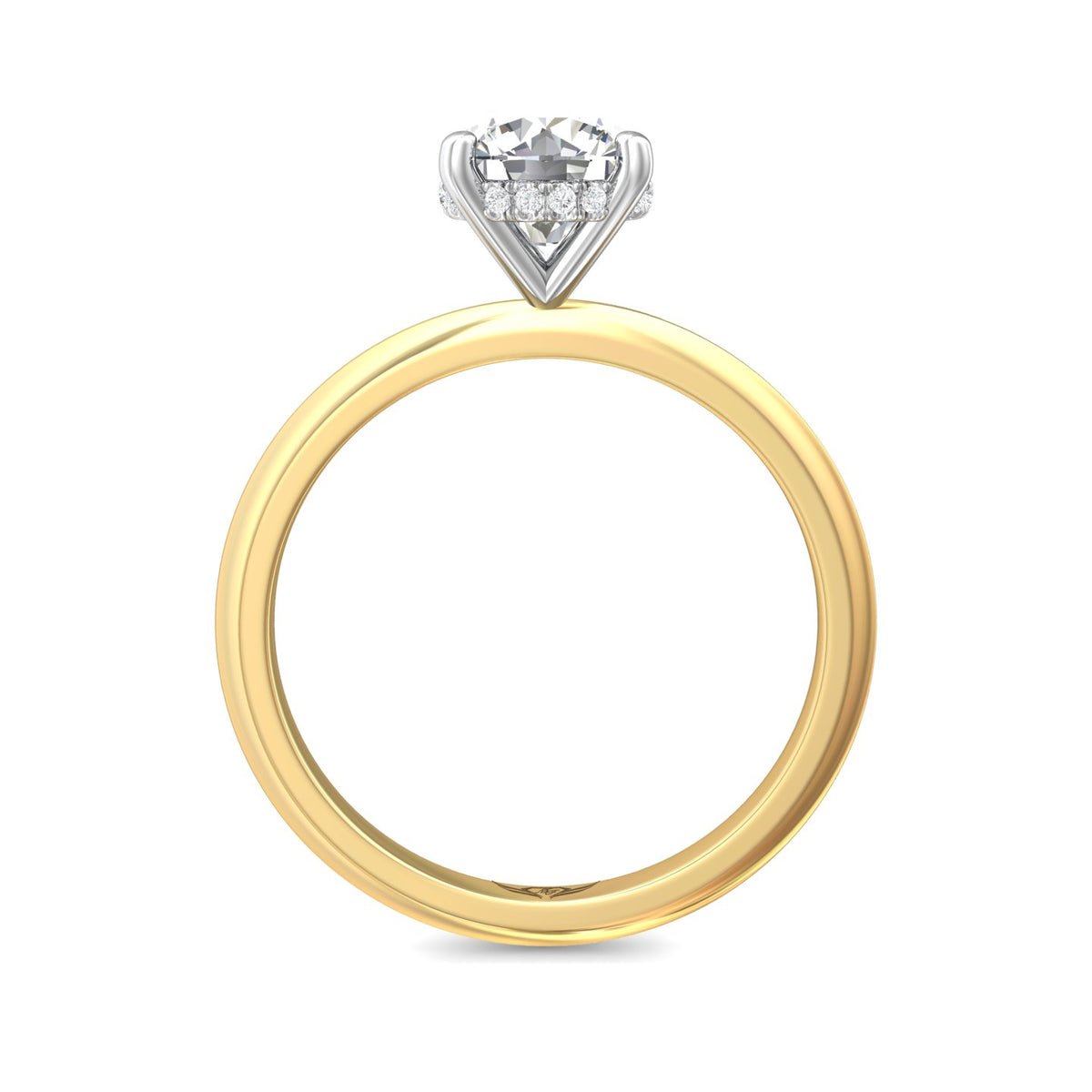 .04ct. t.w. Round Cut Diamond Engagement Ring in 14K Yellow and White Gold