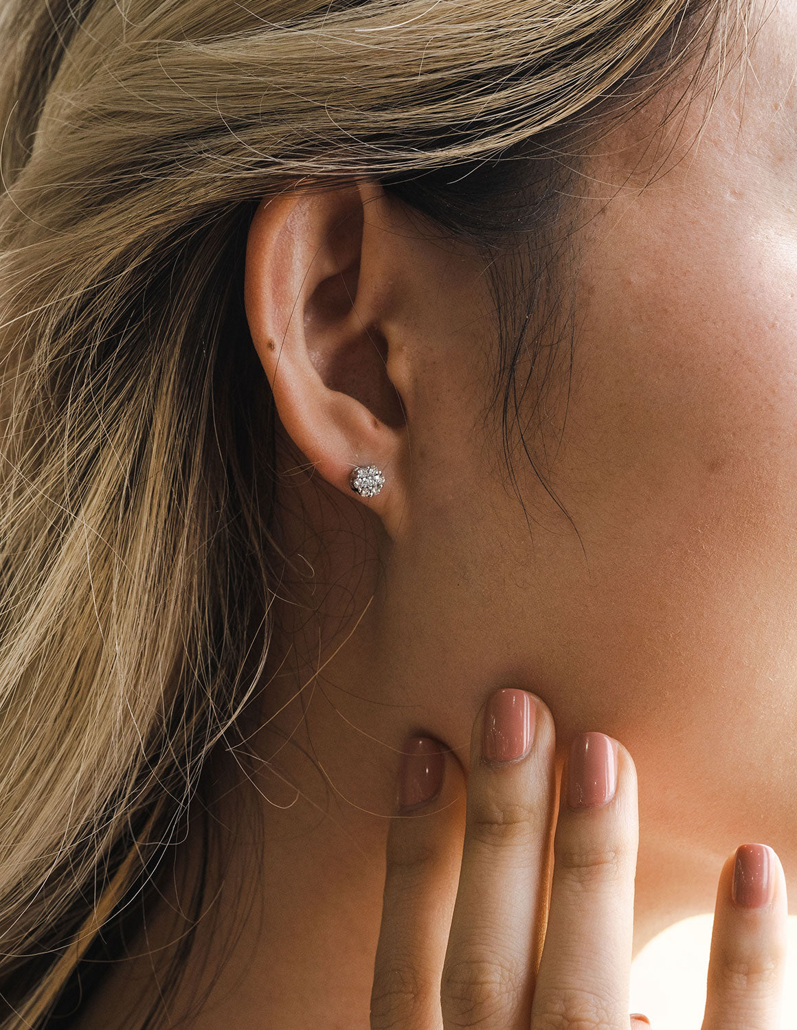 1/3ct. t.w. Cluster Diamond Stud Earrings in 14K White Gold