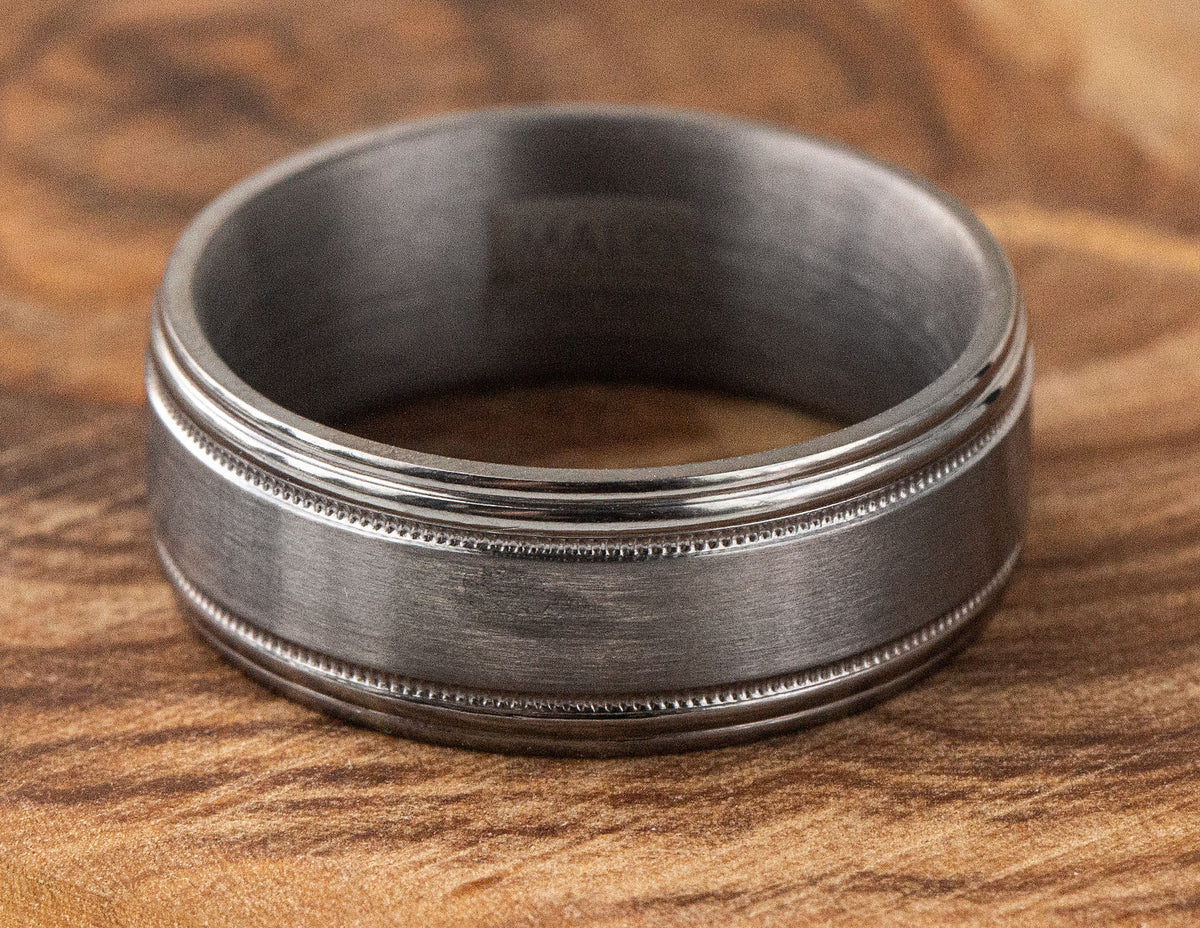 8mm Men's Wedding Band in Grey Tantalum