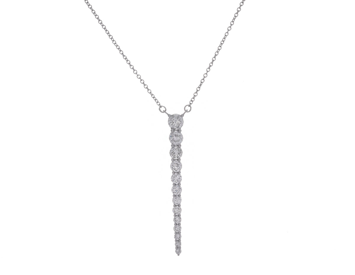 1ct. t.w. Diamond Graduated Drop Pendant in 10K White Gold