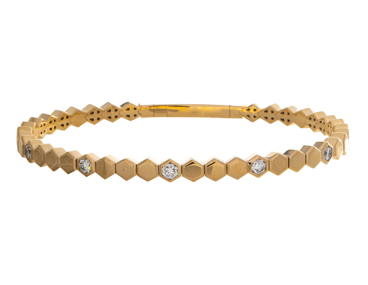 7/8ct. t.w. Diamond Flexie Bangle Bracelet in 14K Yellow Gold