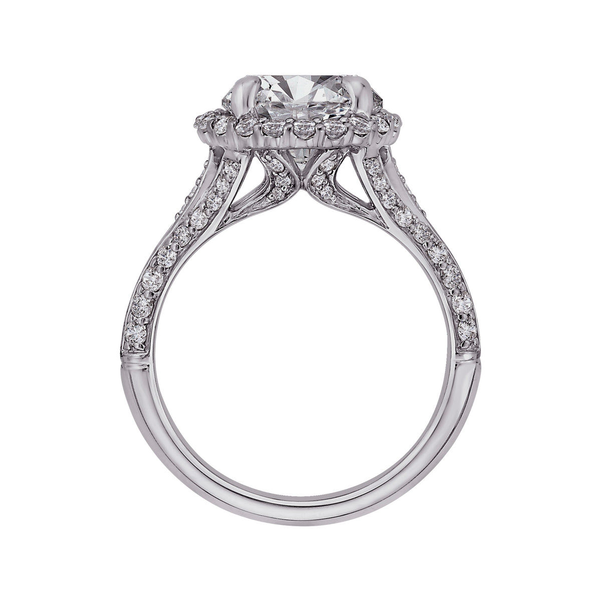 3/4ct. t.w. Round Cut Diamond Engagement Ring in 14K White Gold