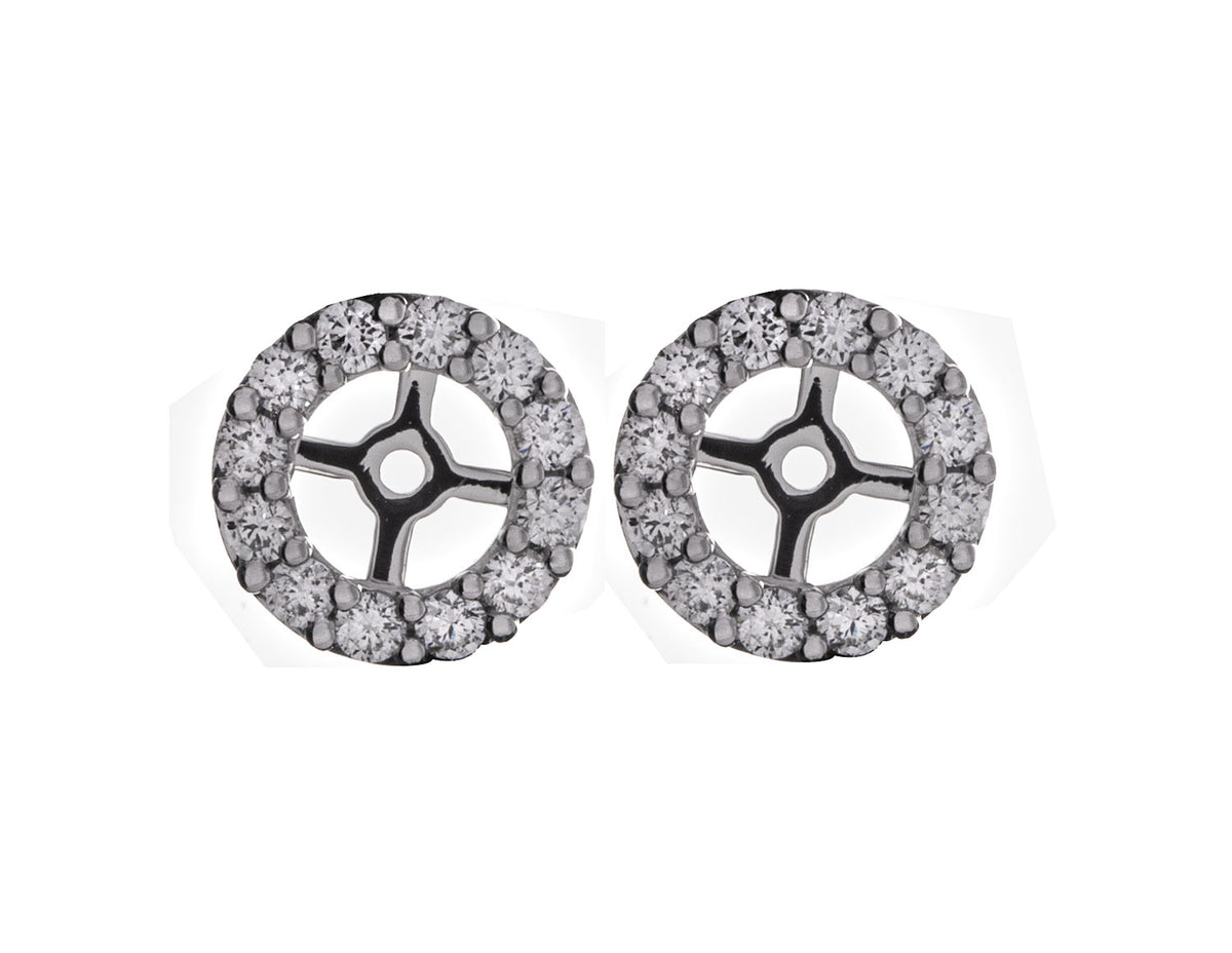 1/2ct. t.w. Diamond Halo Earring Jackets in 14K White Gold